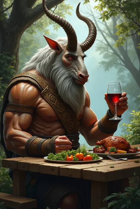 Papa Centaur having dinner