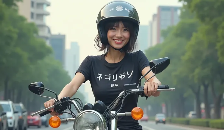  Beautiful 18 Year Old Japanese Girl 　(((Ride a motorcycle:1.8)))smile(((Perfect fit、Chest Enhancing T Shirt 　 miniskirt:1.6)))　 high definition 、correct、 anatomically correct、masterpiece、 top quality、 very detailed、超 high definition 、　 1 girl in uniform、 ...