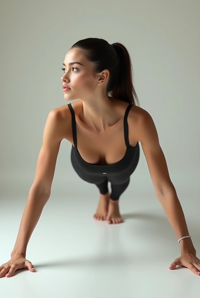 Beautiful woman doing a plank