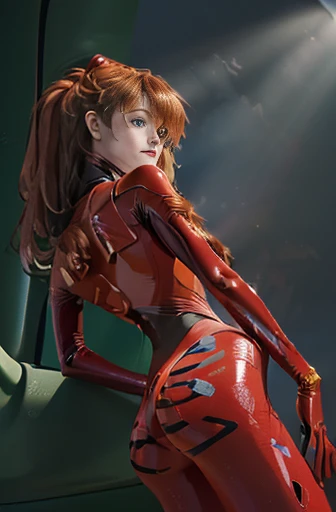   masterpiece  ,8k,3d,((whole body:1.5))),( realistic ),  Photos , top quality, perfect anatomy,nsfw1.1,  1 Woman , ((( Soryu Asuka Langley,  Soryu Asuka Langley,Crimson Plugsuit 02))),28 years old,(Tall Face))),Coloring ,(from below:1.5)),( Looking back p...