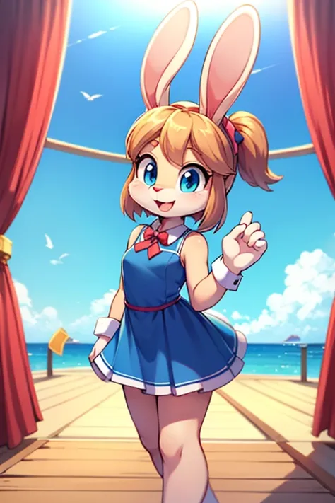 Female furry sara rabbit with Cruise line dress tiny toons adventure style 