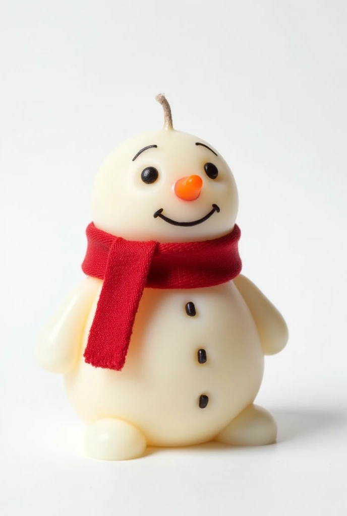 Product image, A Christmas candle, Snowman shaped candle, (simple background, White background color)