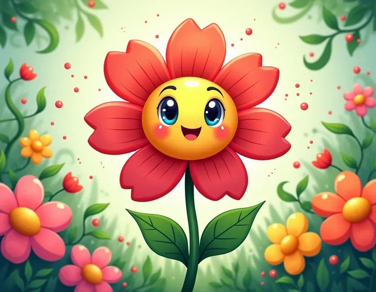 simple MASCOT for flower shop in CARTOON style