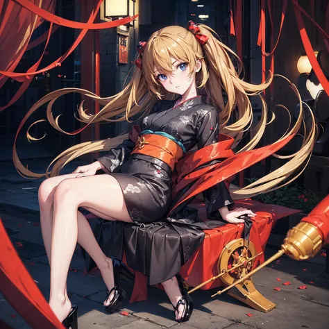 ( top quality,masterpiece:1.2),(Anime Style, comical noir style :1.1), one girl , Cute Style ,Adorable, extremely detailed eyes, face with extra detail, very fine hair,8k,resolution,kimono,Full body portrait