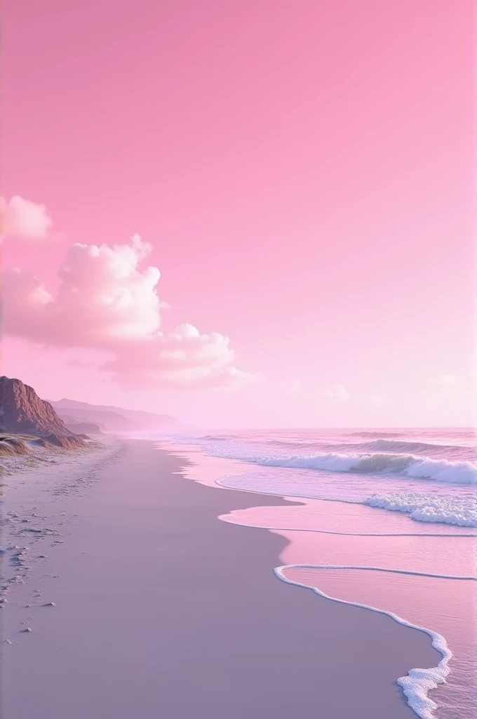 I want a pink sky with a beach 
