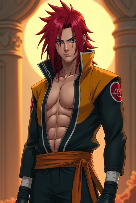 Ooc Naruto
Create Red Hair Male Anime Character Image , mắt sắc màu black ,  long red hair  , height 1m 75 ,muscle .  Draw a male character in an art naruto style with red hair up to the hips looks charming ,nữ tính  có muscle không quá đô , mắt màu black ...