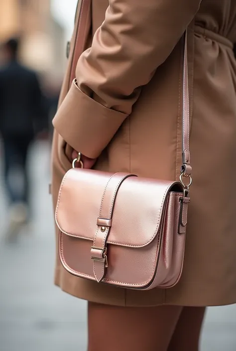 Rose gold cute sling bag 