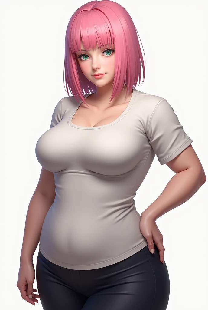 sakura haruno with thick body wearing tight shirt 