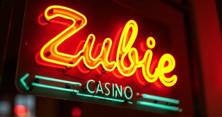 zubie original neon sign yello lights in the casino