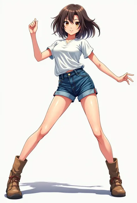 Seiko ayase in short jeans splitting her legs out