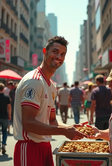 Cristiano ronaldo selling peanuts