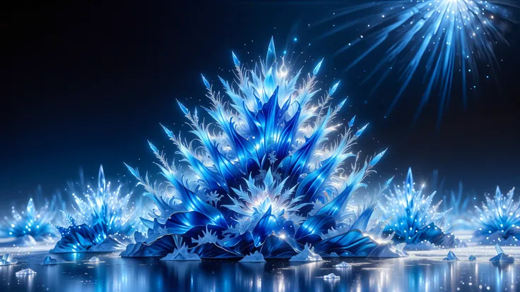 ﻿A Masterpiece In 32K Resolution, Supreme Quality, Super Detail, Official Art, Very High-Resolution 32K Wallpaper, Beautiful And Aesthetic, Ultra-Detailed Features, Awe-Inspiring Detail. A 32K Abstract Depiction Of Ice Crystals Pulsating With Ethereal, Lum...