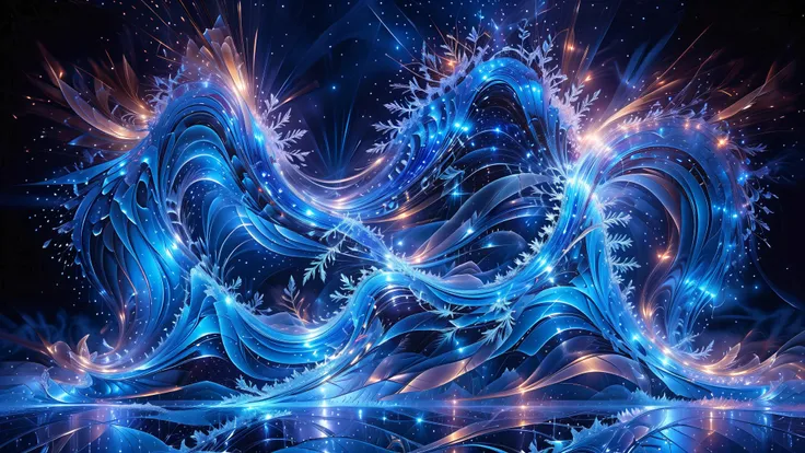 ﻿A Masterpiece In 32K Resolution, Supreme Quality, Super Detail, Official Art, Very High-Resolution 32K Wallpaper, Beautiful And Aesthetic, Ultra-Detailed Features, Awe-Inspiring Detail. A 32K Abstract Depiction Of Ice Crystals Pulsating With Ethereal, Lum...