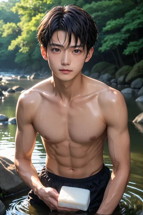 (8k), RAW photo, best quality, (realistic, photo-realistic), 1male, fade cut black hair, 22 year old man, gorgeous guys, cinematic lighting, volumetric lighting, flawless skin tones, cute Japanese guy, hair between eyes, {{{masterpiece}}}, gorgeous guy, to...