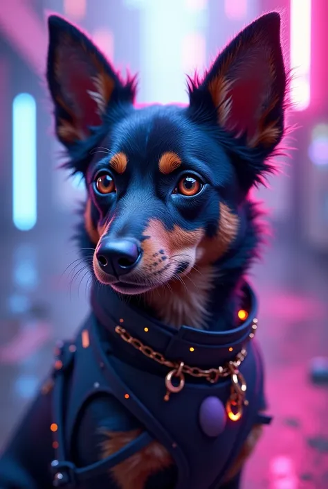 
A beautiful portrait of a cute cyberpunk dog by sandra chevrier and, greg rutkowski and wlop, purple blue color scheme, high key lighting, volumetric light, digital art, highly detailed, fine detail, intricate, ornate, complex, octane render, unreal engin...