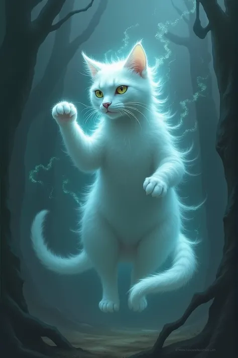 Ghost cat with paw up