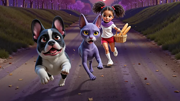 Inspired by Disney Pixar cartoons, posters and movies, create the front image of a girl, beautiful, sensual and attractive, with a basket with two loaves of bread in a plain white t-shirt, very short, tight shorts that go into the middle of her vagina, re...