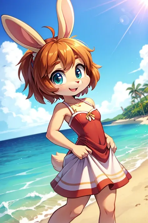 Female furry sara rabbit with Castaway cay Cruise line dress tiny toons adventure style 