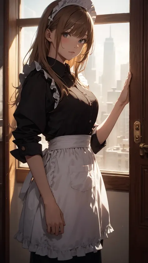 ((best Quality: 1.4)), (Unparalleled Masterpiece), (Ultra High Definition), (Ultra Realistic 8k CG), (half body image ), (ultra detailed), (maid ), (art by Jean Baptiste Monge), highly detailed maid clothes, half_apron , stunningly beautiful, highly detail...