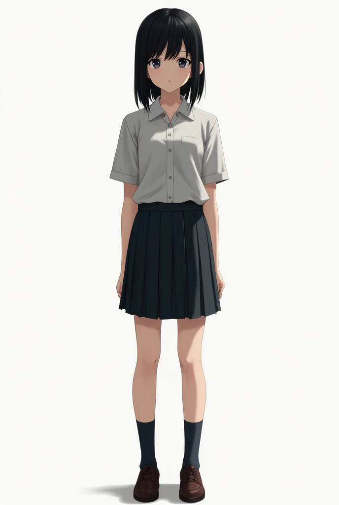 ピクチャー　Japanese middle school girl　In uniform　 with a serious gaze