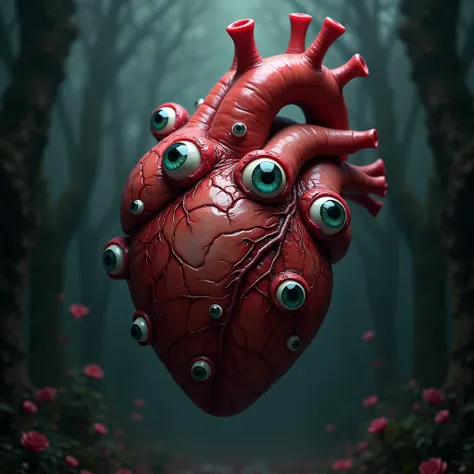 The organ of the heart consisted of bloodshot eyes