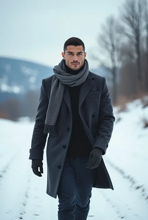 Cristiano ronaldo walking in winter