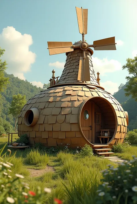 Cardboard windmill house