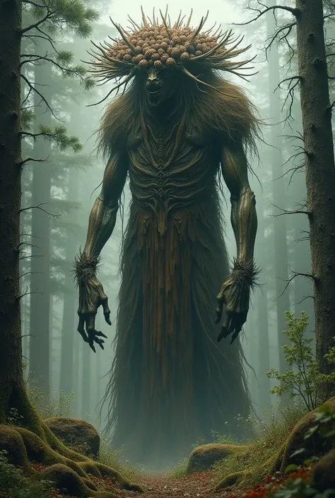 Almost as tall as the pine trees, with a crown made of pine cones on its head, it was perhaps the largest creature in the forest Pindar was ancient, as old as the forest itself. Its skin resembled wood, the torment seen by the forest visible on its skin, l...