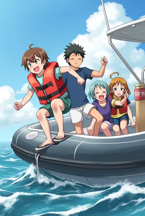 The ren were on a boat, one of them was not wearing a life jacket, playing around