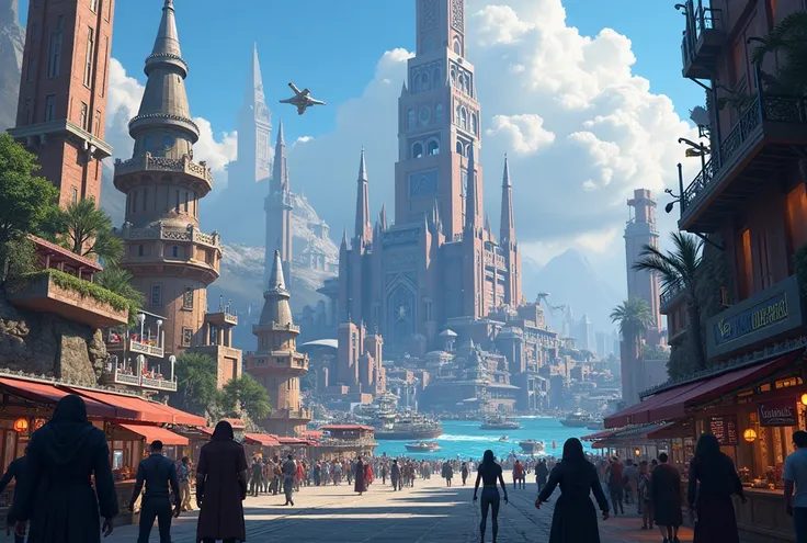 Boralus from World of Warcraft, (harbor trade city), modernized