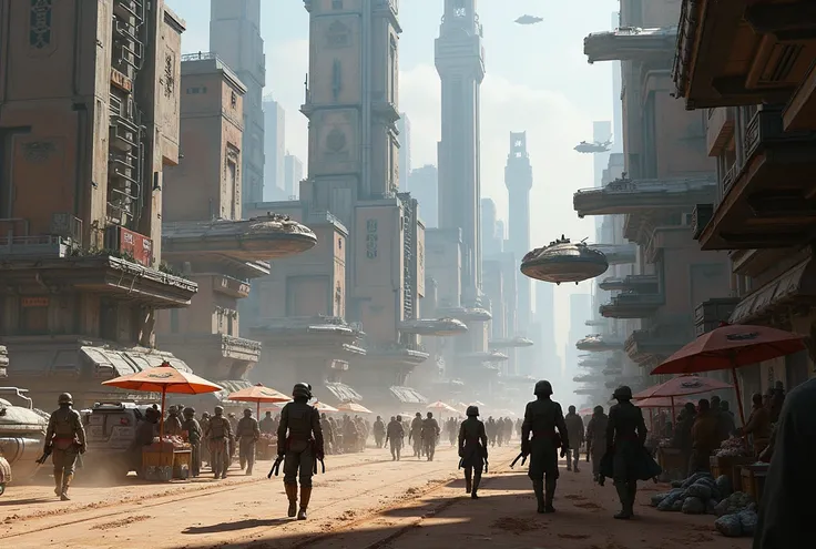 star wars city, on the ground, military city