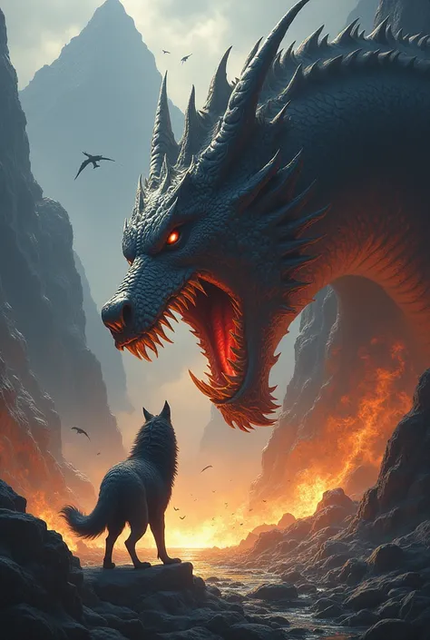 Wolf vs dragon 