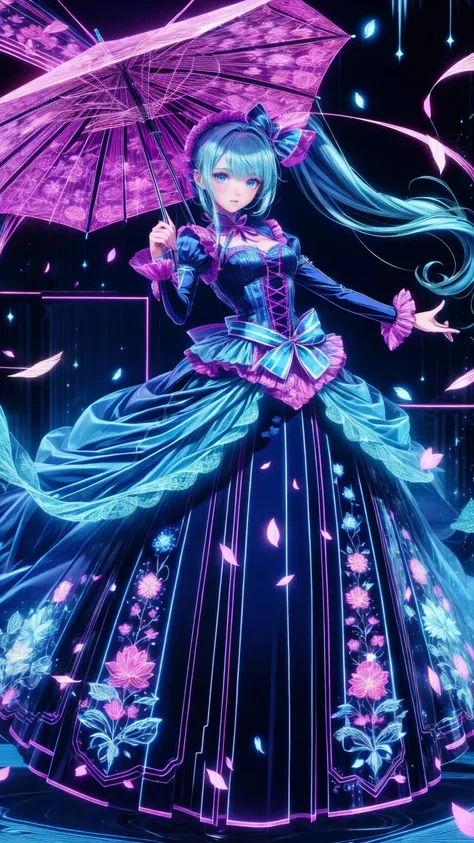 ,   full body view,  Head to Toe Composition, (    masterpiece    ), (  top quality),    illustration of a Victorian girl    、cute girl、Anime、 1. **Low Fashion**:    Victorian Fashion   、  It features a gorgeous and elegant design  。Ruffles and lace、    co...