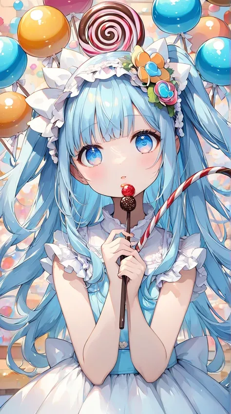 masterpiece, best quality, extremely detailed, (illustration, official art: 1.1), 1 girl, (((light blue long hair)))), ((( long hair))), light blue hair,, long hair ((blush)) , cute face, big eyes, masterpiece, best quality, (((a very delicate and beautifu...