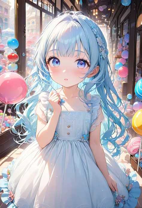 masterpiece, best quality, extremely detailed, (illustration, official art: 1.1), 1 girl, (((light blue long hair)))), ((( long hair))), light blue hair,, long hair ((blush)) , cute face, big eyes, masterpiece, best quality, (((a very delicate and beautifu...