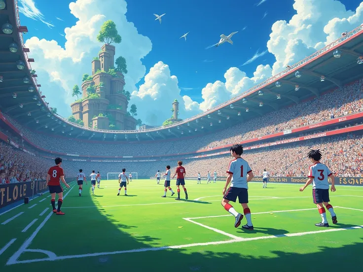 A real-life football field that enters the anime world 