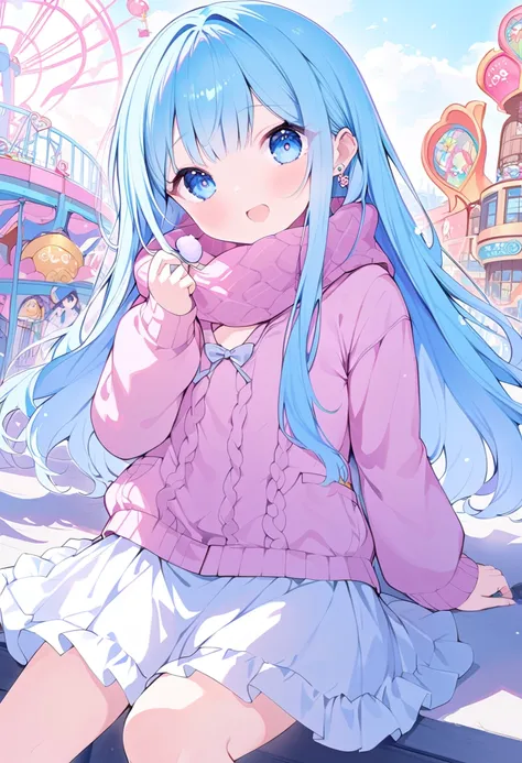 masterpiece, best quality, extremely detailed, (illustration, official art: 1.1), 1 girl, (((light blue long hair)))), ((( long hair))), light blue hair,, long hair ((blush)) , cute face, big eyes, masterpiece, best quality, (((a very delicate and beautifu...