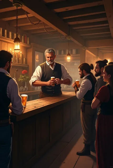 Tavern, tavern owner, serving in a bar