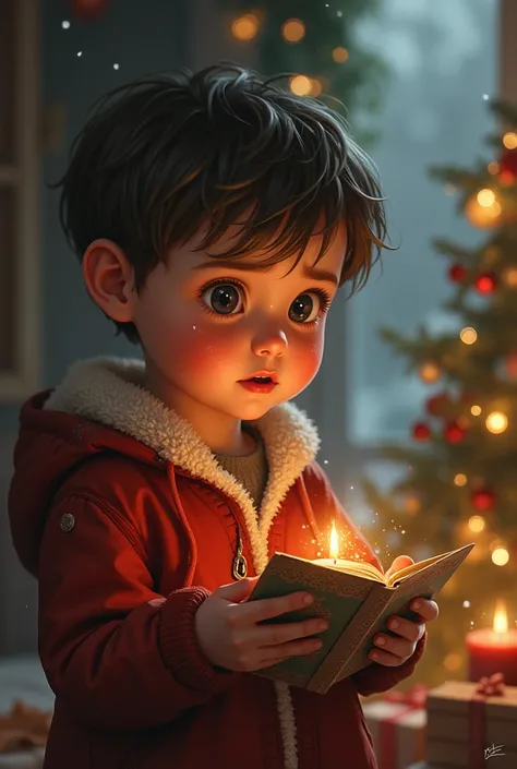 A boy asking for a gift on his Christmas card while crying