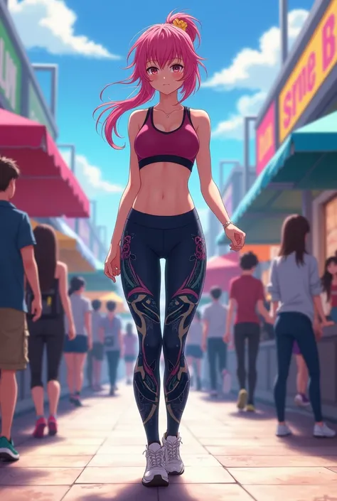 anime con leggins de yoga