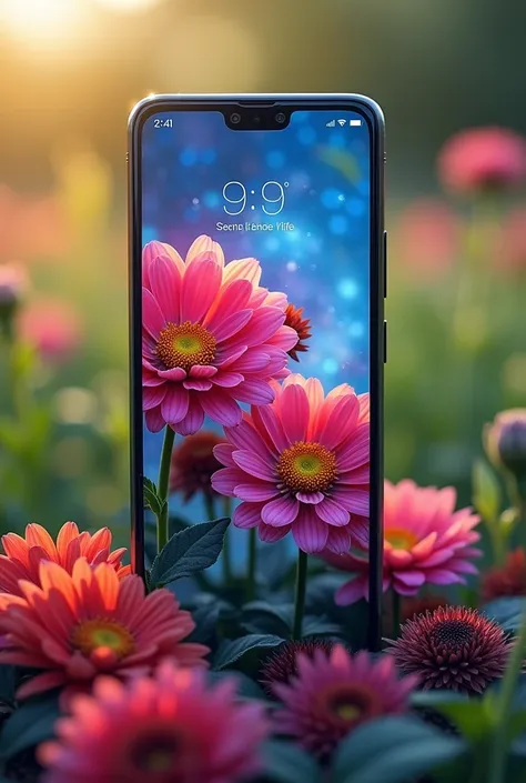 Creat smartphone 1 in his screen show very nice wall papers with Internet features and file
To the beautiful flowers 