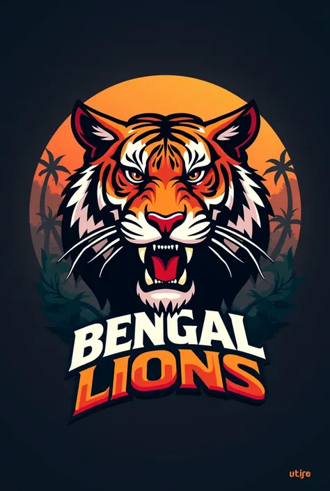 Create a logo for team with text Bengal lions