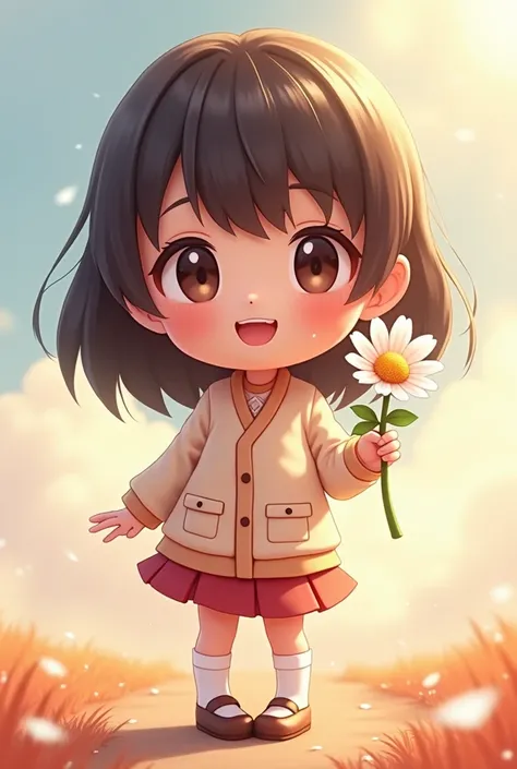 Cartoon girl with a flower in her hand, Nice 3D rendering, render of a cute 3D anime girl, 3D Character, 3d character, 3D Character render, Cute cartoon character,  character animation , lindo personaje, Realistic 3D character, 3D Character art, 3D anime g...