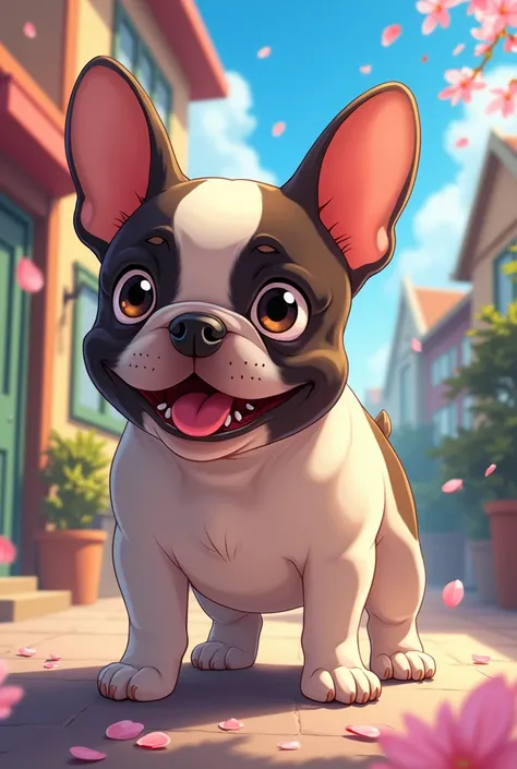  anime style　French Bulldog