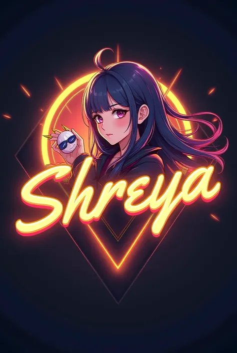 

This is a gaming logo that features the name "SHREYA" in a futuristic font and a neon Golden color. and GIRL Anime avtar, The logo also has a stylized BTS SIGN . The logo is designed to be attractive and eye-catching, and to appeal to gaming enthusiasts ...