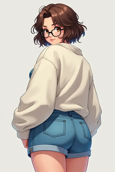 Boy
Brown wavy hair
Brown eyes.
Clear skin.
Thick thighs and big butt
Black glasses.
Large white sweater with short short jeans / Hatsune Miku blue dress 