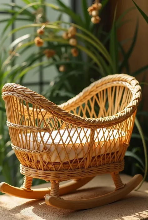 Crib made with golden grass.