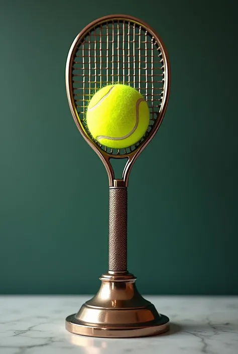 Racket tennis ball trophy 