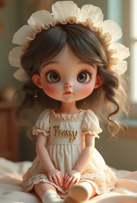 Create name with letters" Fressy " with the image of a doll