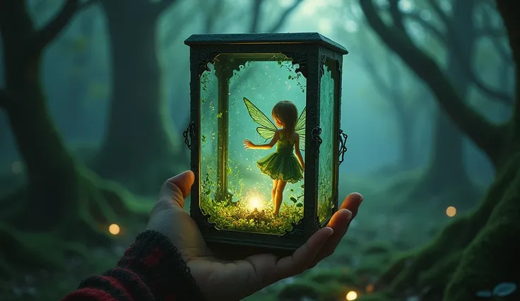  Before the tiny fairy can escape, dark magic swirls around her like enchanted chains. With a wicked grin, the sorcerer conjures a glass box etched with cursed runes. Trapped inside, the fairy presses her trembling hands against the cold, enchanted walls, ...